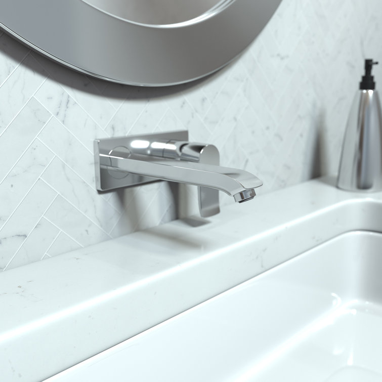 Chrome Wall Mounted Single Handle Bathroom Faucet