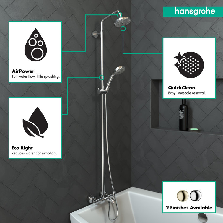 Chrome Adjustable Height Multi-Head Shower System