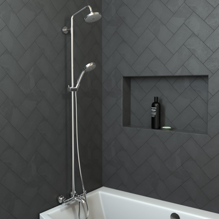Chrome Adjustable Height Multi-Head Shower System