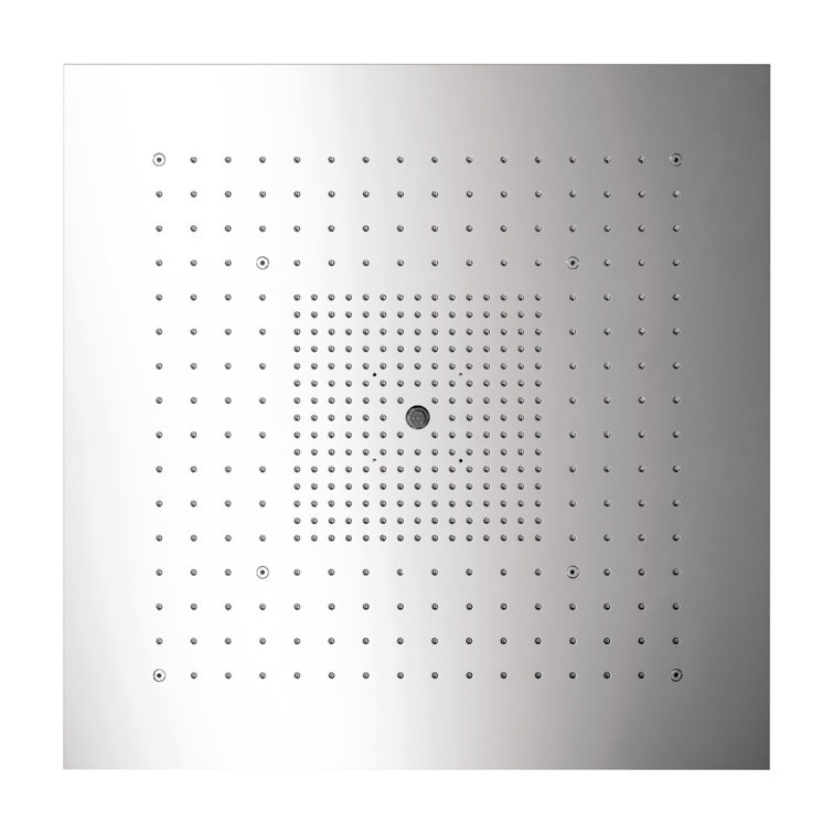 Steel Optik Square Ceiling Mount Shower Head with Multiple Spray Modes