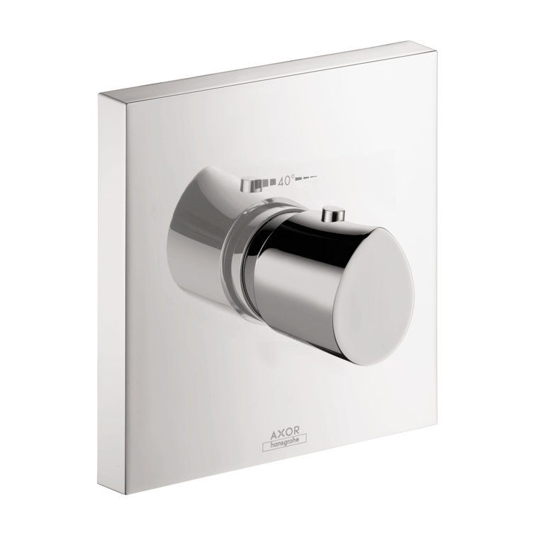 Chrome Modern Wall-Mounted Thermostatic Shower Trim
