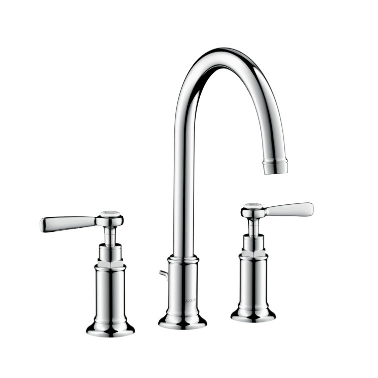 Elegant Polished Nickel 11.5" Modern Widespread Bathroom Faucet
