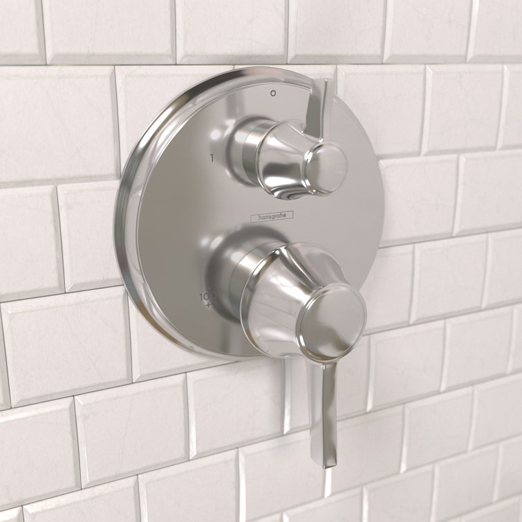 Ecostat Polished Nickel Thermostatic Shower Trim with Lever Handle