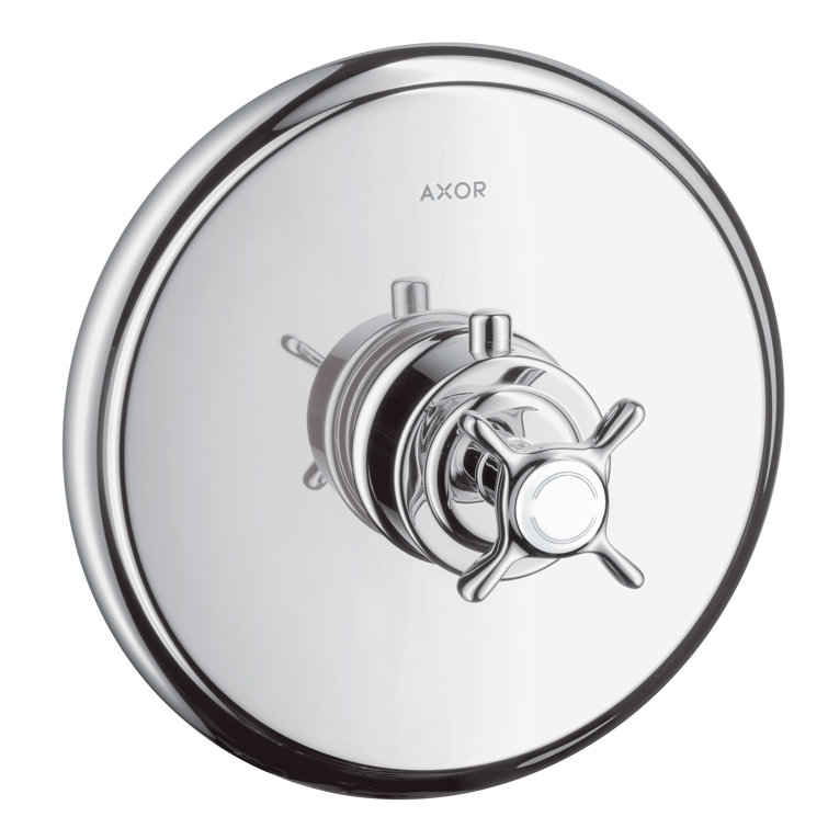 Montreaux Polished Nickel Thermostatic Shower Trim with Cross Handle