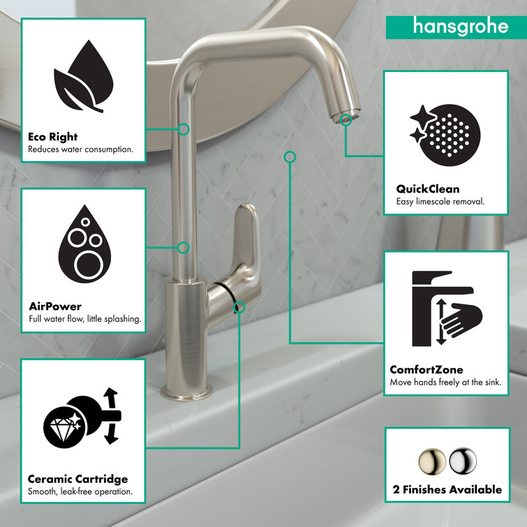 Brushed Nickel Single Hole Vessel Bathroom Faucet