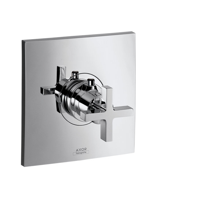 Citterio Brushed Gold Cross Handle Shower Trim