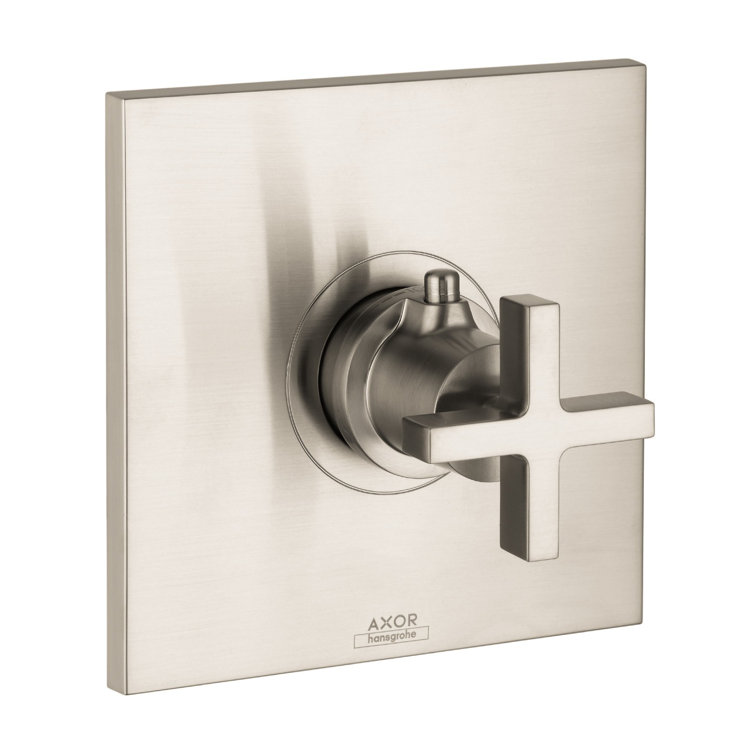 Axor Citterio Modern Wall-Mounted Thermostatic Shower Trim in Brushed Gold