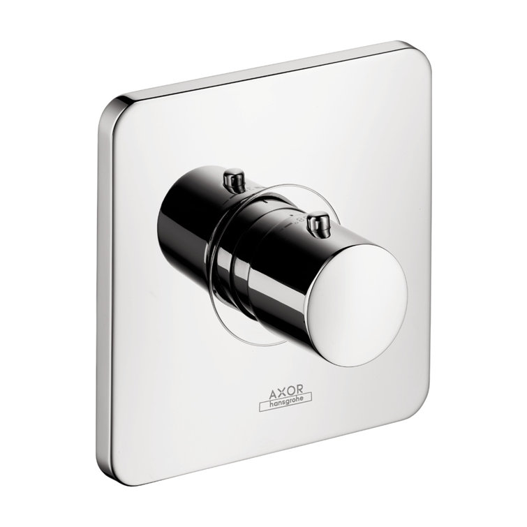 Modern Milan Brushed Nickel Wall-Mounted Thermostatic Shower Trim
