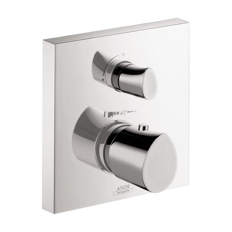 Chrome Modern Thermostatic Shower Trim with Diverter