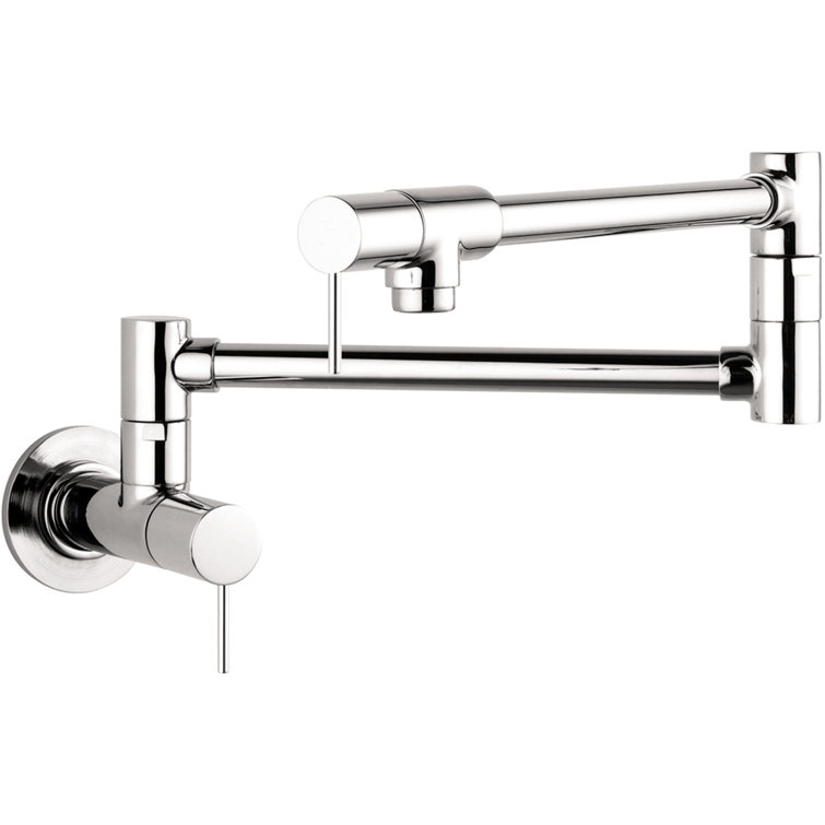 Chrome Wall-Mounted Modern Pot Filler Faucet