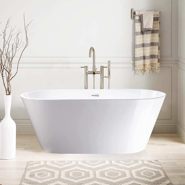 Iris 54" White Acrylic Freestanding Soaking Bathtub