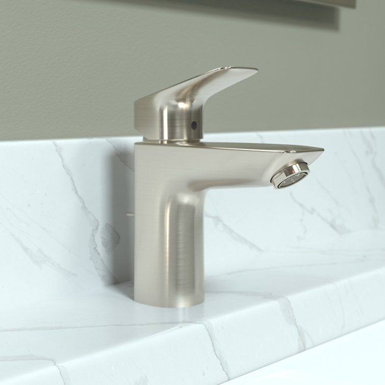 Modern Brushed Nickel Single Hole Bathroom Faucet with Eco-Friendly Design