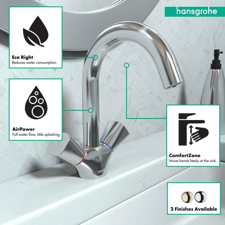 EcoFlow Modern Brushed Nickel 2-Handle Bathroom Faucet