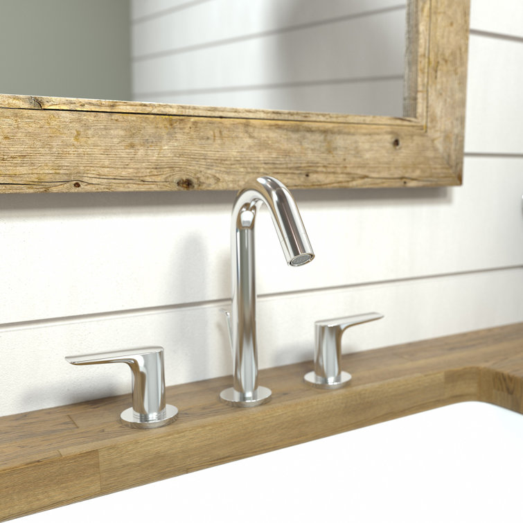 EcoLux Modern Widespread Chrome Bathroom Faucet with Brass Construction