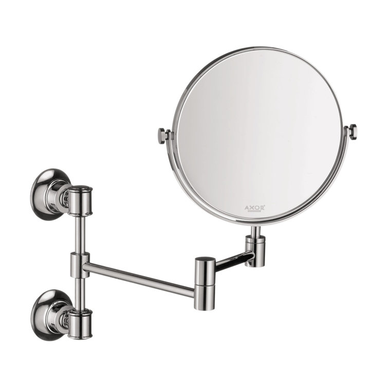 Polished Nickel Wall Mounted Extendable Shaving Mirror