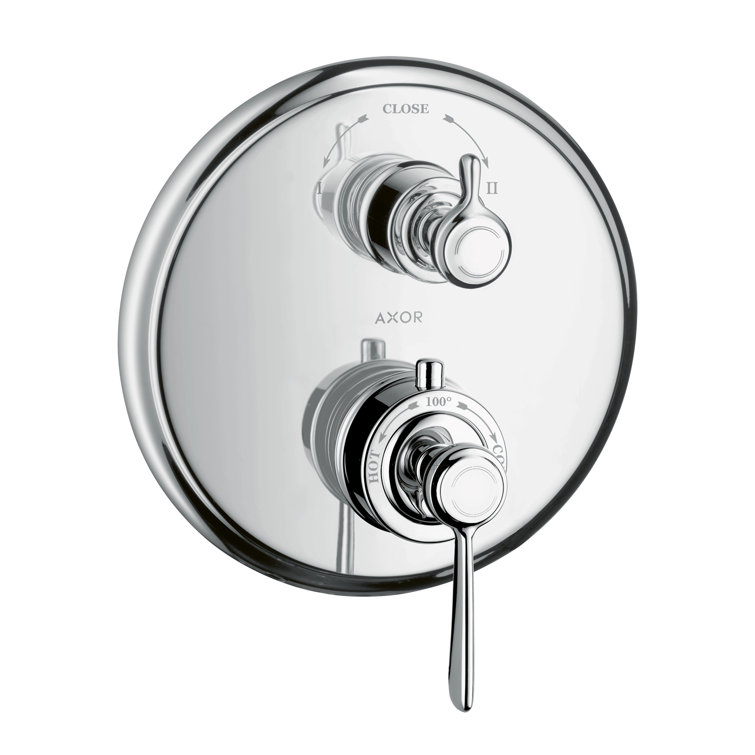 Polished Nickel Wall-Mounted Thermostatic Shower Trim
