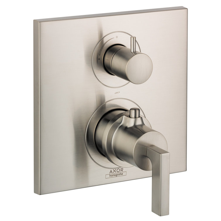 Brushed Nickel Wall-Mounted Lever Shower Trim