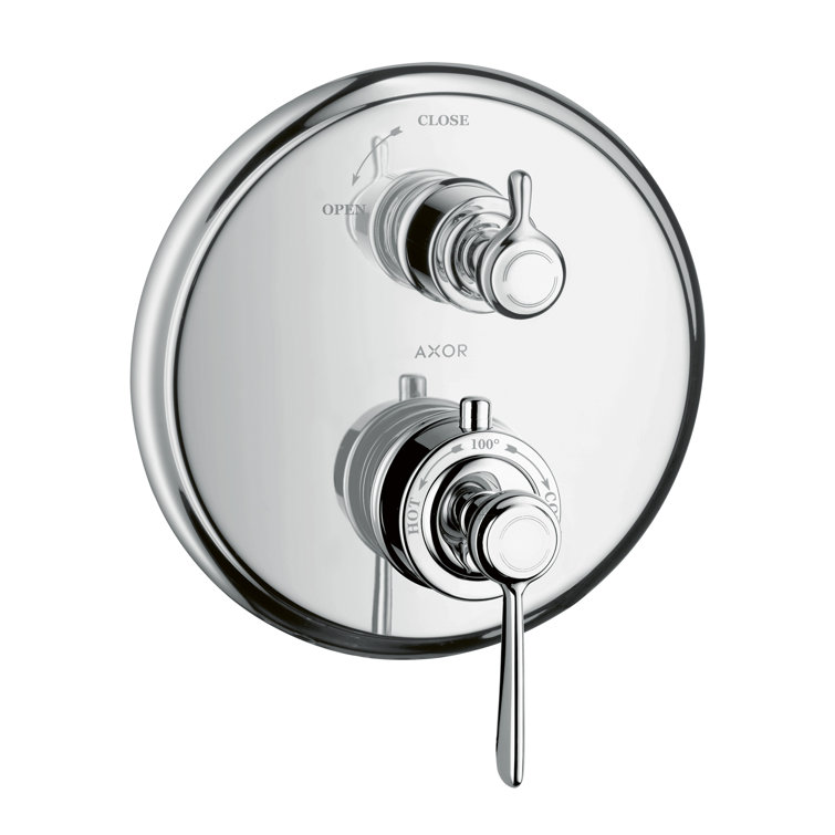 Polished Nickel Wall-Mounted Lever Shower Trim