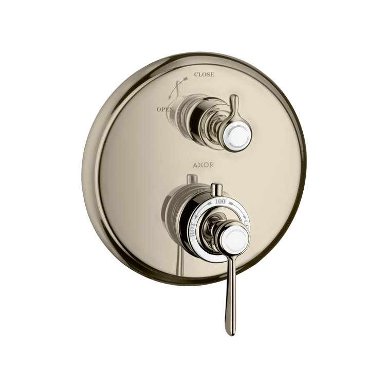 Polished Nickel Wall-Mounted Lever Shower Trim