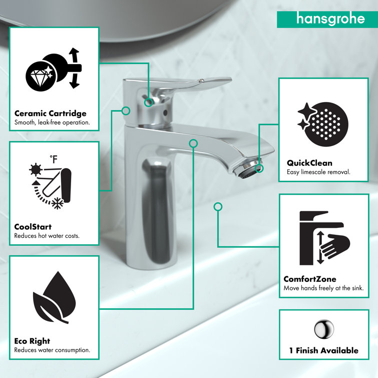 Sleek Modern Chrome Single Hole Brass Bathroom Faucet