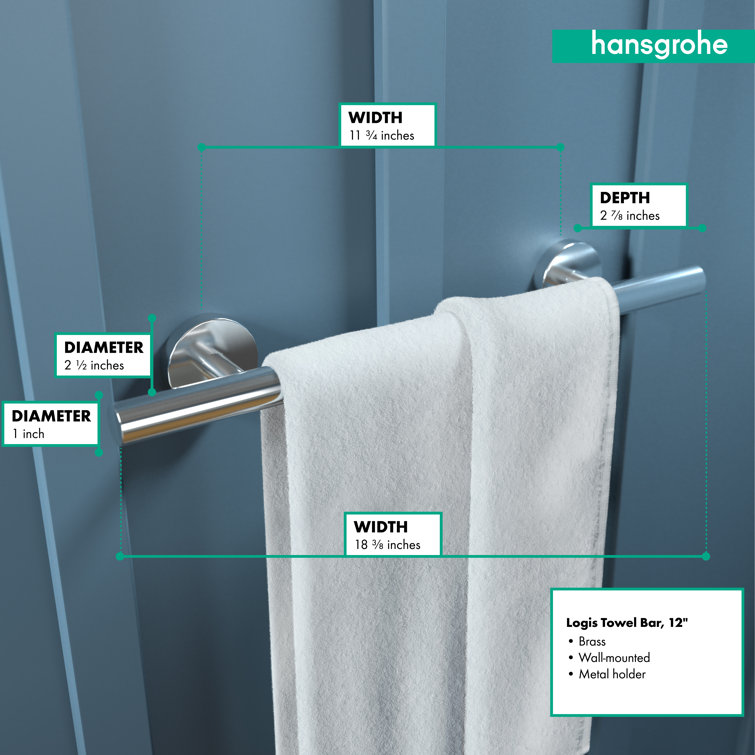 Brushed Nickel Modern Wall Mounted Towel Bar