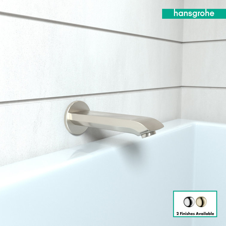 Contemporary European Brushed Nickel Wall Mounted Tub Spout