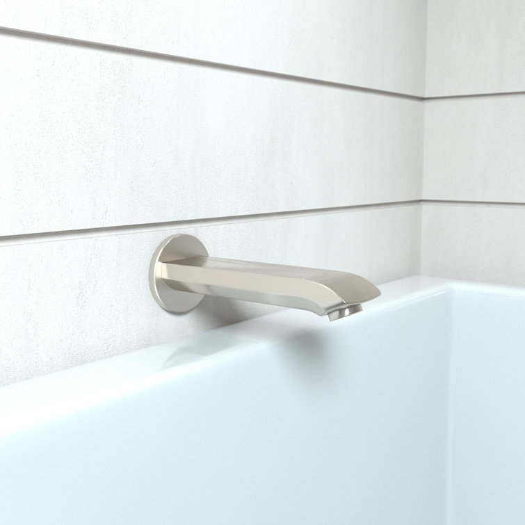 Contemporary European Brushed Nickel Wall Mounted Tub Spout