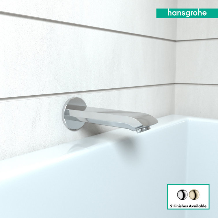 Modern Brushed Nickel Wall Mounted Tub Spout