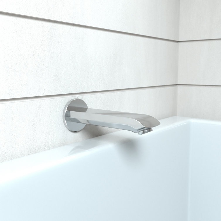 Modern Brushed Nickel Wall Mounted Tub Spout