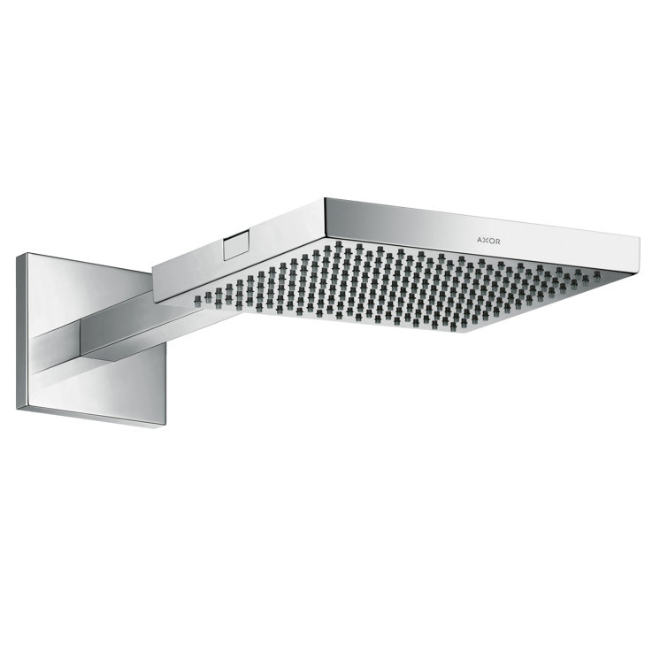 Chrome Square Wall Mounted Rain Showerhead with Arm
