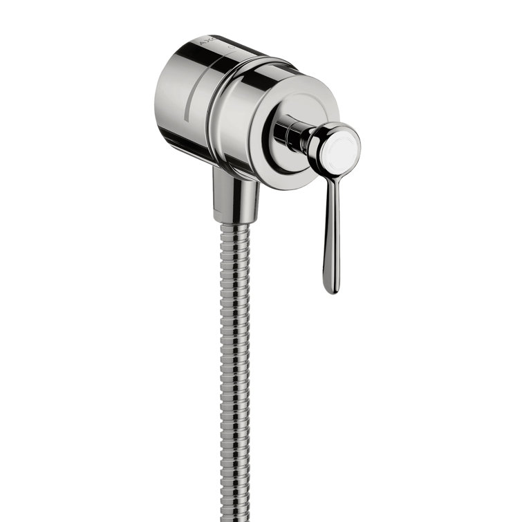 Polished Nickel Wall-Mounted Lever Handle Outlet