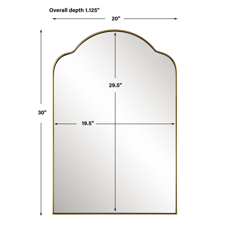 Gold Stainless Steel Arch Wall Mirror with Glass