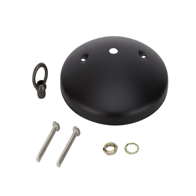 5-Inch Black Modern Light Fixture Canopy Kit
