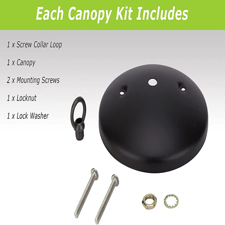 5-Inch Black Modern Light Fixture Canopy Kit