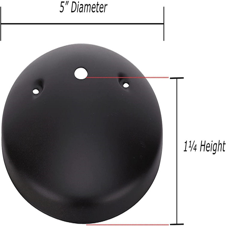 5-Inch Black Modern Light Fixture Canopy Kit