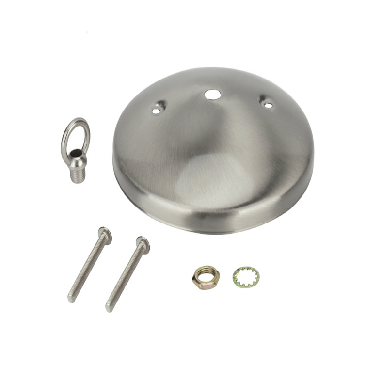 Brushed Nickel 5" Light Fixture Canopy Kit with Collar Loop