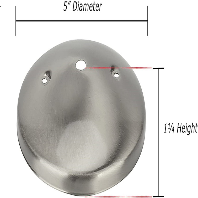 Brushed Nickel 5" Light Fixture Canopy Kit with Collar Loop