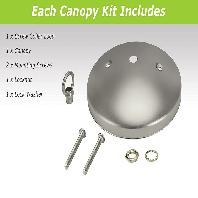 Modern Brushed Pewter Light Fixture Canopy Kit, 5" Diameter