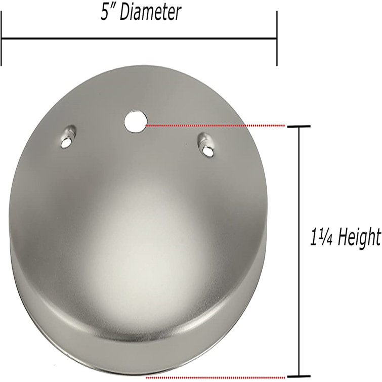 Modern Brushed Pewter Light Fixture Canopy Kit, 5" Diameter