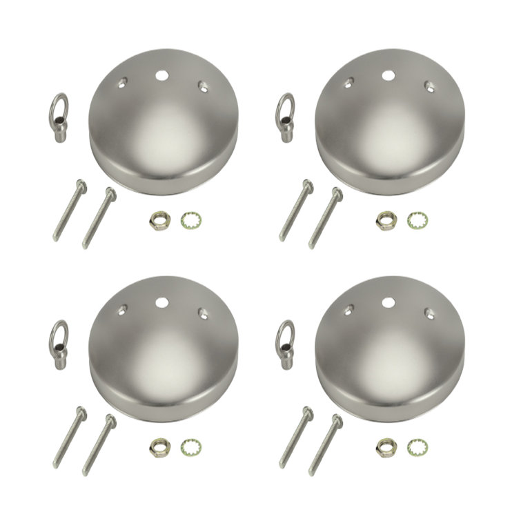 Modern Brushed Pewter Light Fixture Canopy Kit, 5" Diameter