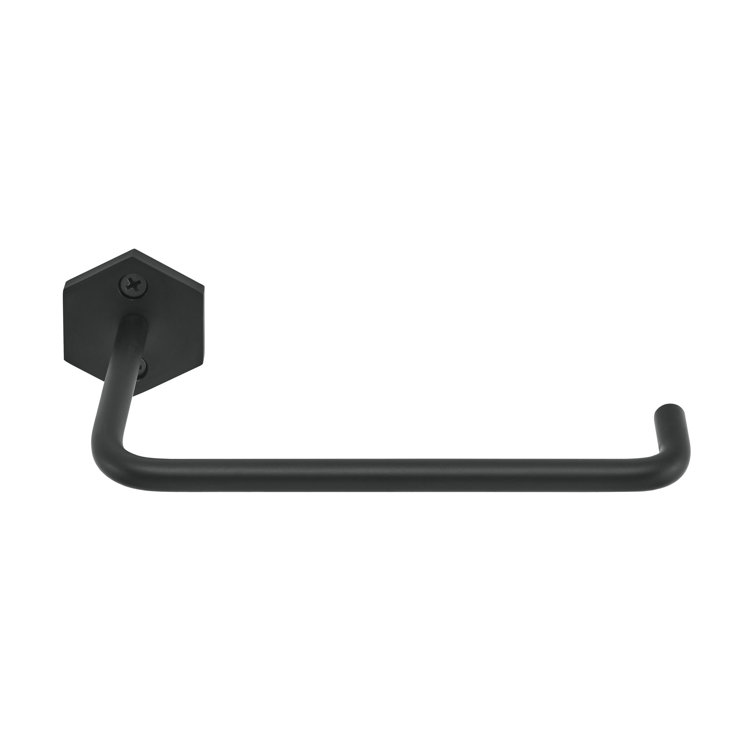 Matte Black Stainless Steel and Brass Toilet Paper Holder