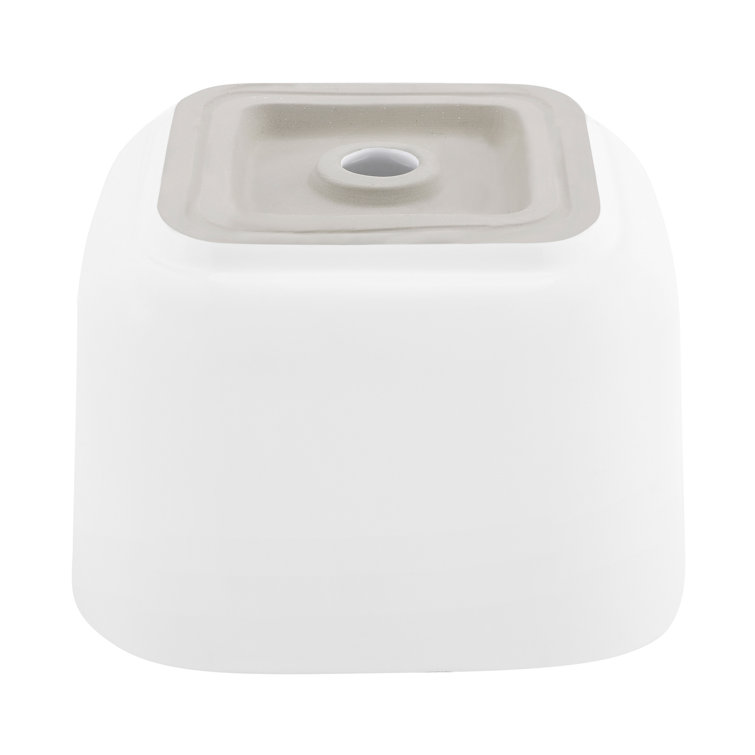 Carre 14.5" White Ceramic Square Vessel Sink