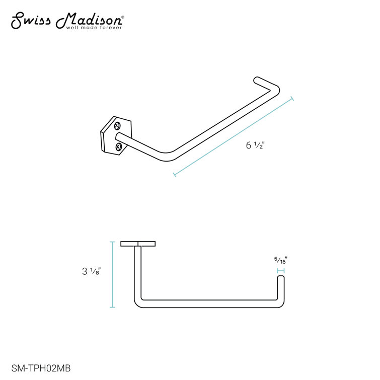 Matte Black Stainless Steel and Brass Toilet Paper Holder