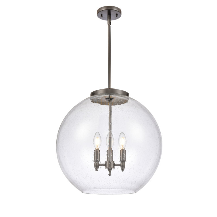 Athens Oil Rubbed Bronze 3-Light Island Pendant with Glass Shades