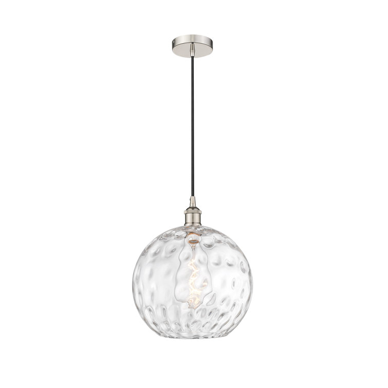 Edison Mini 12" Polished Nickel & Glass Indoor/Outdoor Pendant