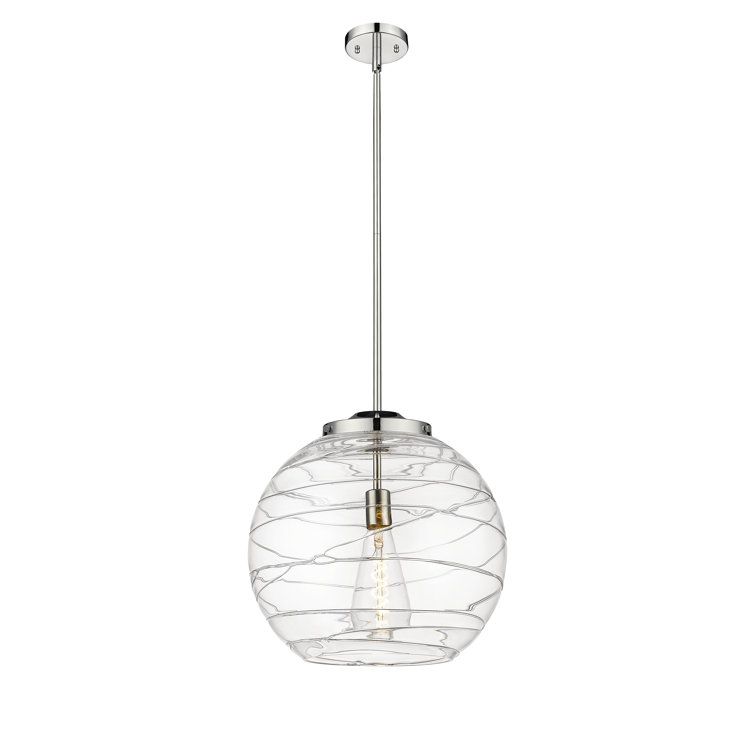 Polished Nickel Clear Glass LED Indoor/Outdoor Pendant Light