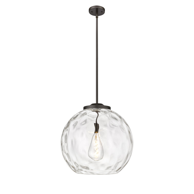 Athens Water Glass 19.5" Oil Rubbed Bronze 1-Light Pendant