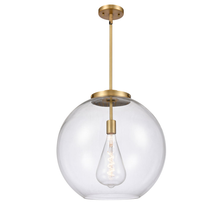 Athens Globe Brushed Brass 18'' Indoor/Outdoor Pendant Light