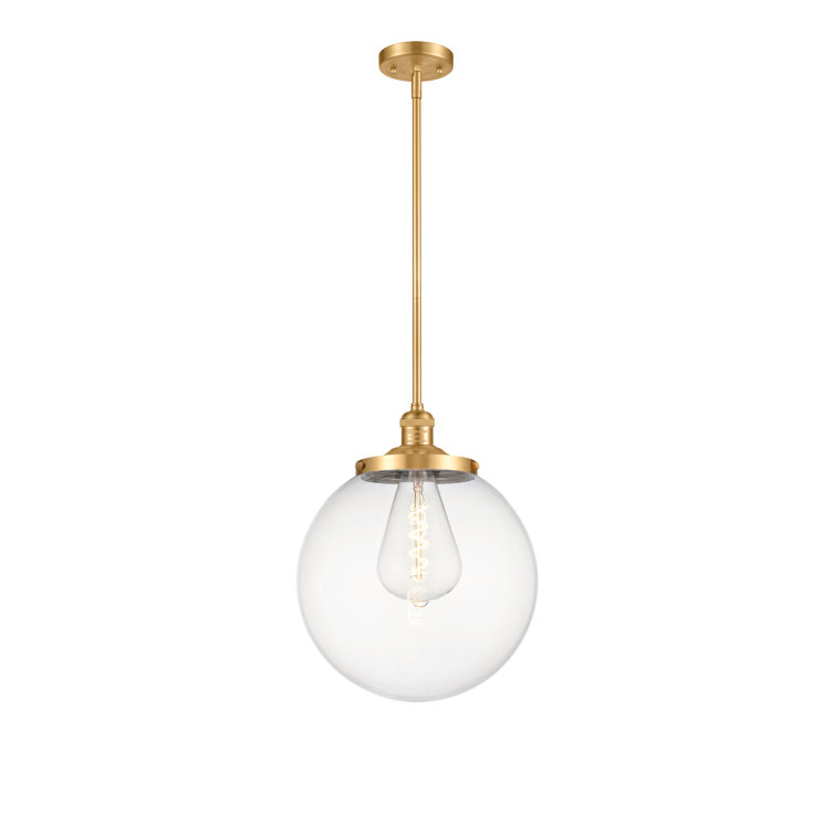 Satin Gold 17" Glass Globe Pendant Light