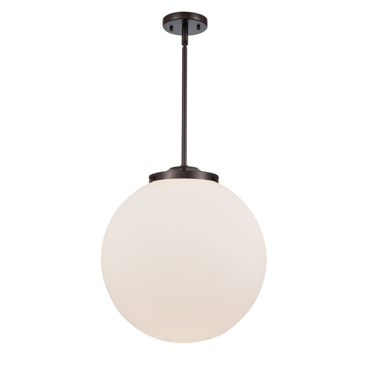Beacon Globe Pendant in Oil Rubbed Bronze with Matte White Shade